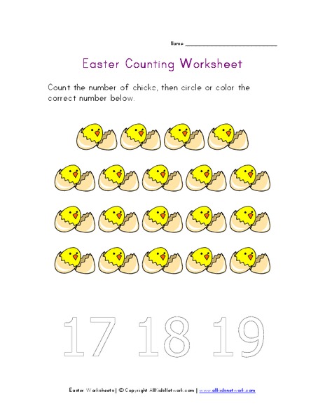 Easter Counting Worksheet Worksheet