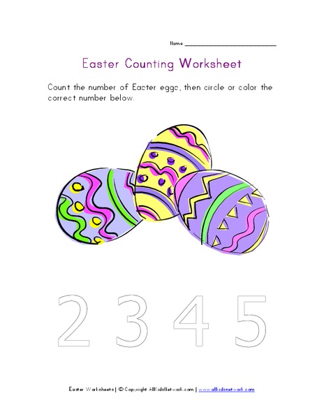 Easter Counting Worksheet Worksheet