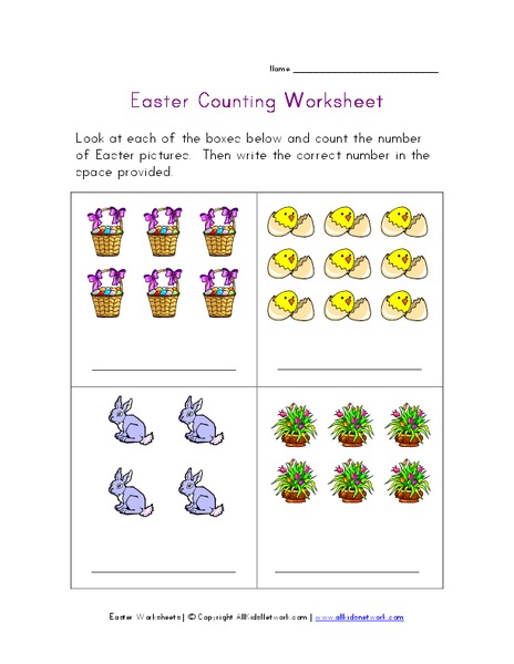 Easter Counting Worksheet Worksheet