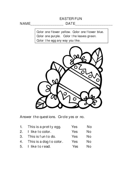 EASTER FUN Worksheet