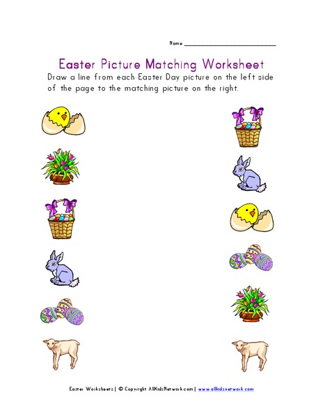 Easter Picture Matching Worksheet Worksheet