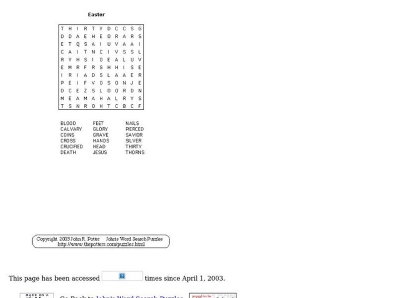 Easter Puzzle Worksheet