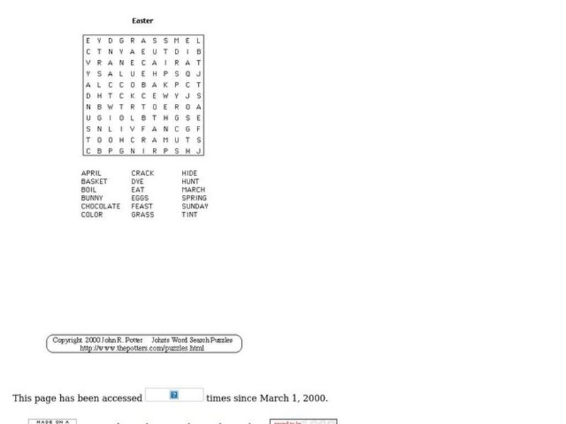 Easter Puzzle Worksheet