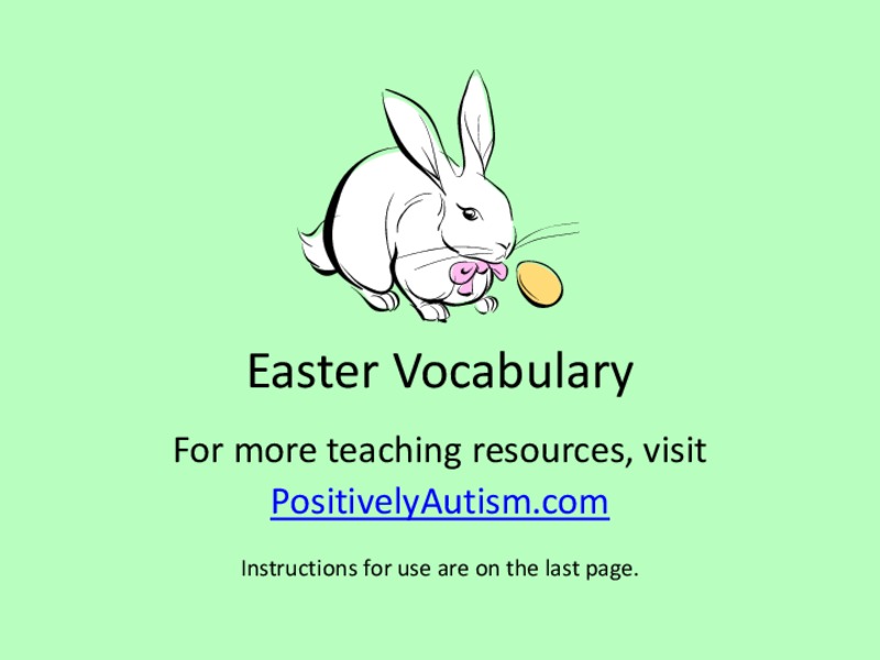 Easter Vocabulary Worksheet