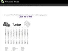 Easter Word Search Worksheet