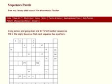 Sequences Puzzle Worksheet