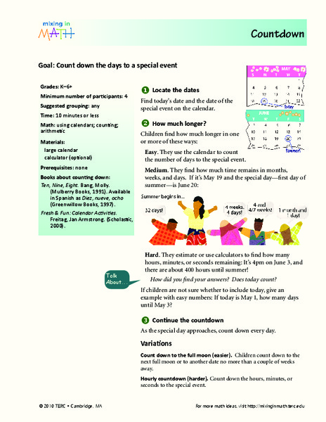 Count Down the Days to a Special Event Lesson Plan