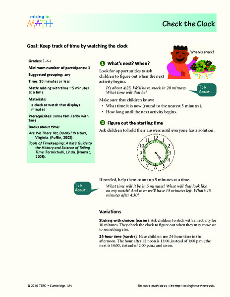 Keep Track of time by watching the clock Lesson Plan