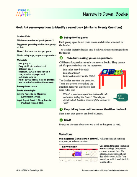 Narrow It Down: Books Lesson Plan