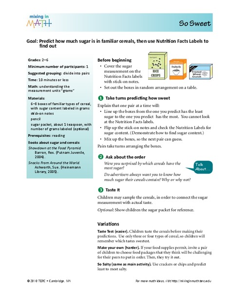 So Sweet Lesson Plan