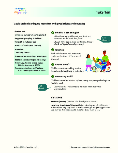 Take Ten: Make Cleaning Up More Fun with Predictions and Counting Lesson Plan