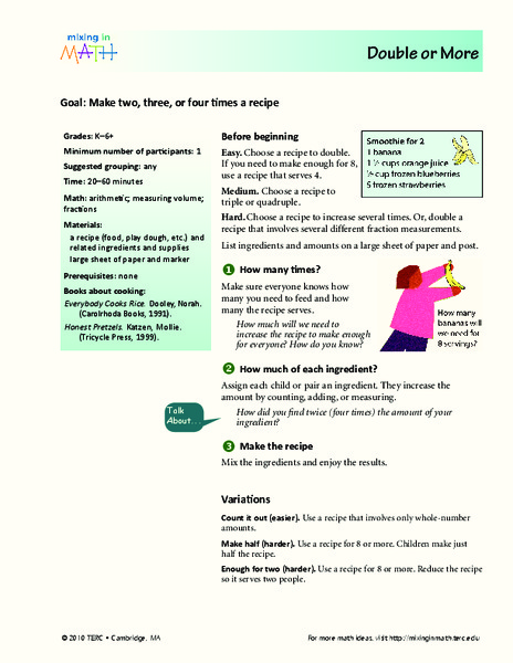 Double or More Lesson Plan