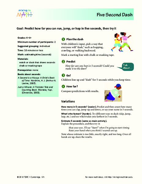 Five Second Dash Lesson Plan