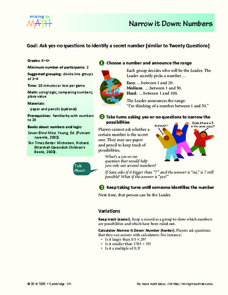 Narrow it Down: Numbers Lesson Plan