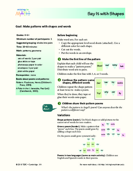 Say It With Shapes Lesson Plan
