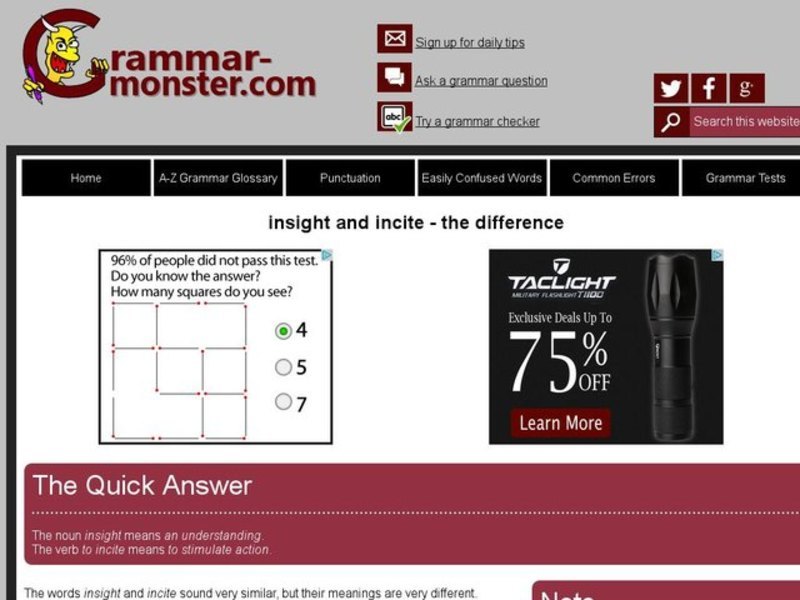 Easily Confused Wrods:  Insight and Incite Interactive