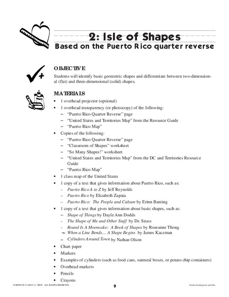 2: Isle of Shapes - Based on the Puerto Rico Quarter Reverse Lesson Plan