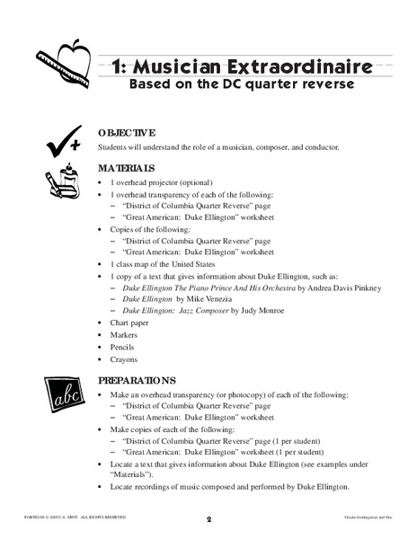 Musician Extraordinaire Based on the DC Quarter Reverse Lesson Plan
