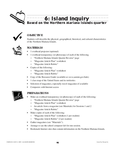 Island Inquiry: Based on the Northern Mariana Islands Quarter Lesson Plan
