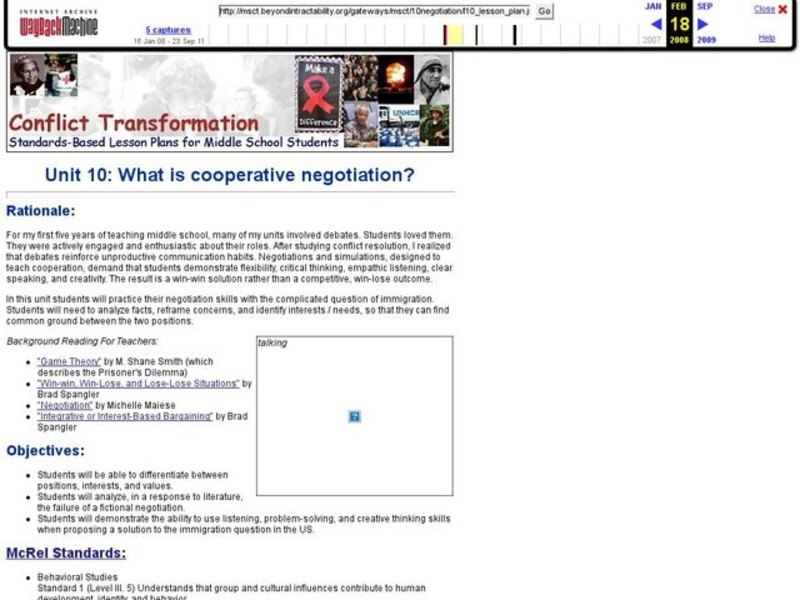 What is cooperative negotiation? Lesson Plan