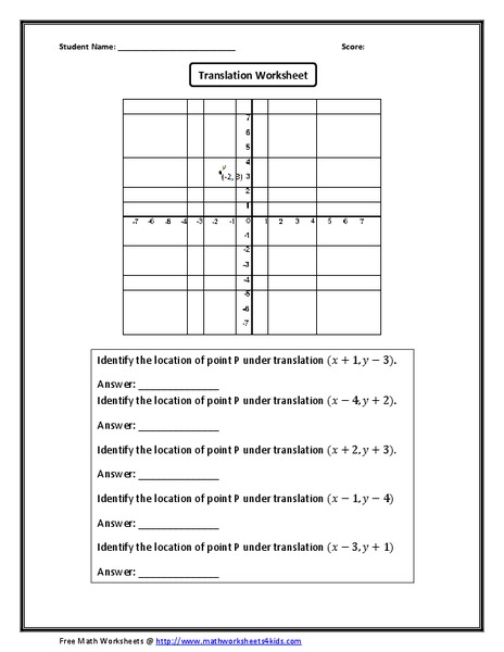 Translation Worksheet Worksheet
