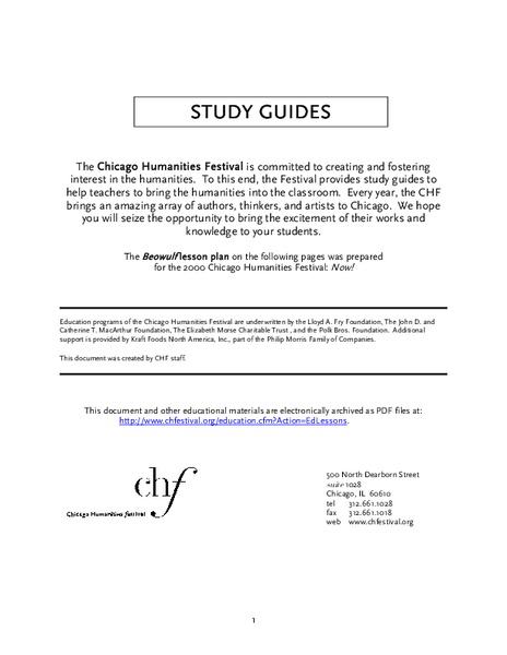 Beowulf Lesson Plan Lesson Plan