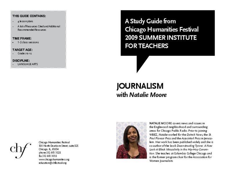 Journalism with Natalie Moore Lesson Plan
