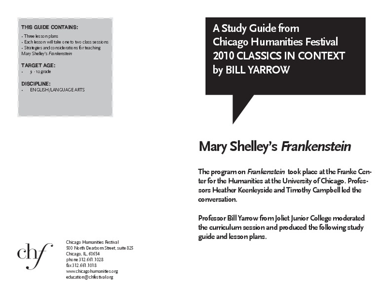 Mary Shelley's Frankenstein Lesson Plan