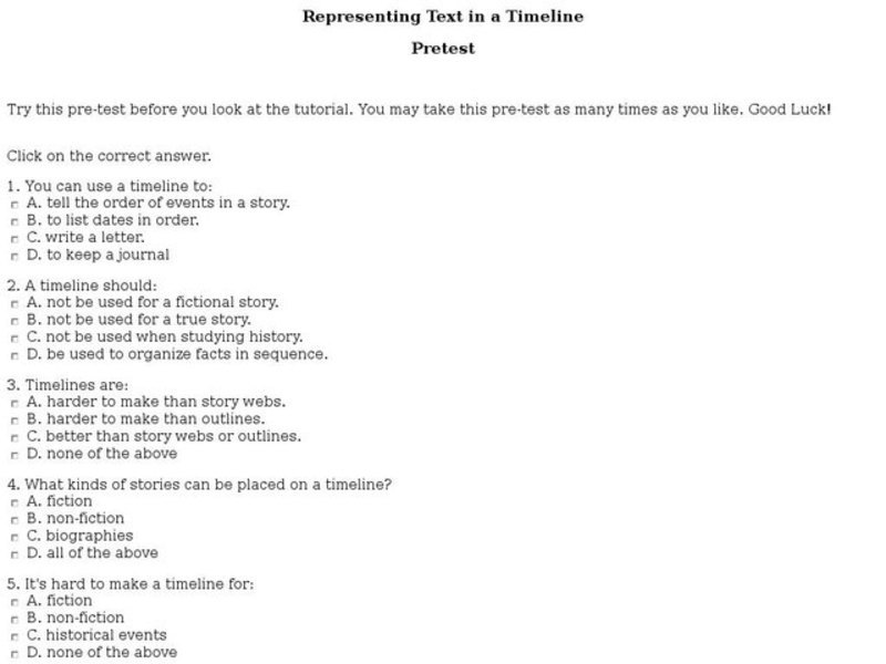 Representing Text in a Timeline Interactive