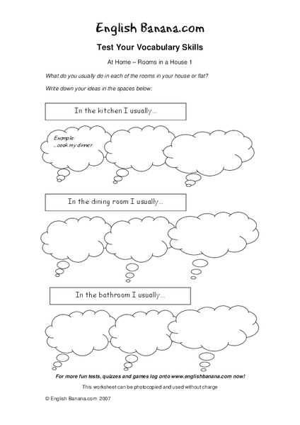 At Home - Rooms in a House 1 Worksheet