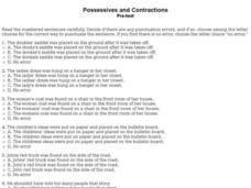 Possessives and Contractions Pre-test Interactive