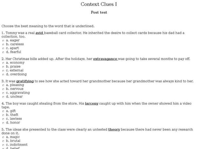 Context Clues I Interactive