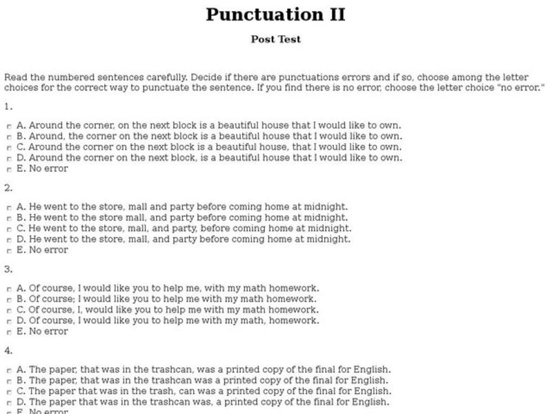 Punctuation II Interactive