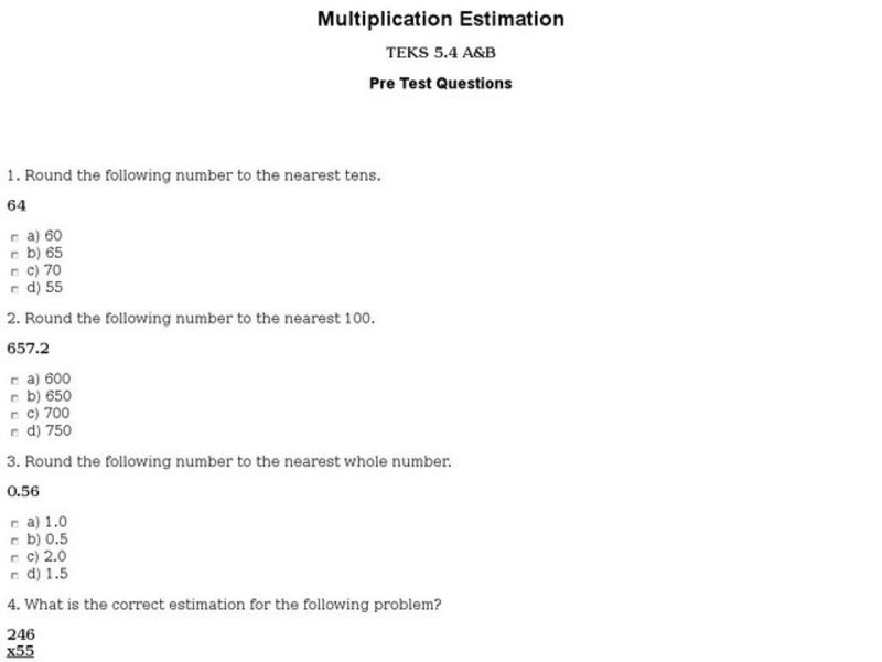 Estimating Before Multiplying Interactive