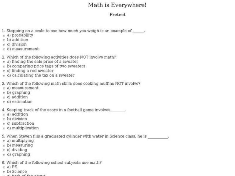 Math is Everywhere! Interactive