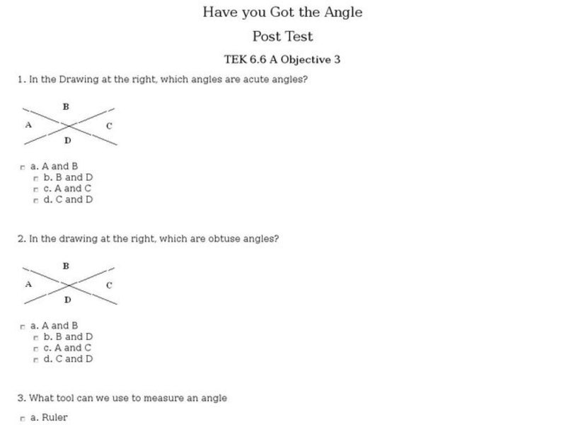 Have You Got The Angle? Interactive