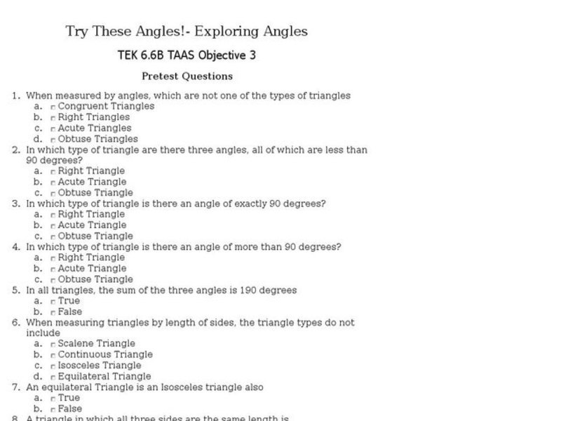 Try These Angles! Exploring Angles Interactive