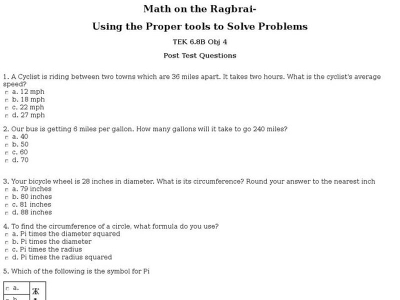 Using the Proper Tools to Solve Problems Worksheet