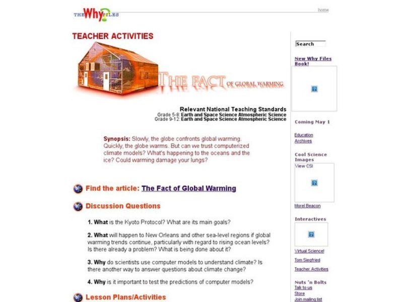 The Fact of Global Warming Lesson Plan