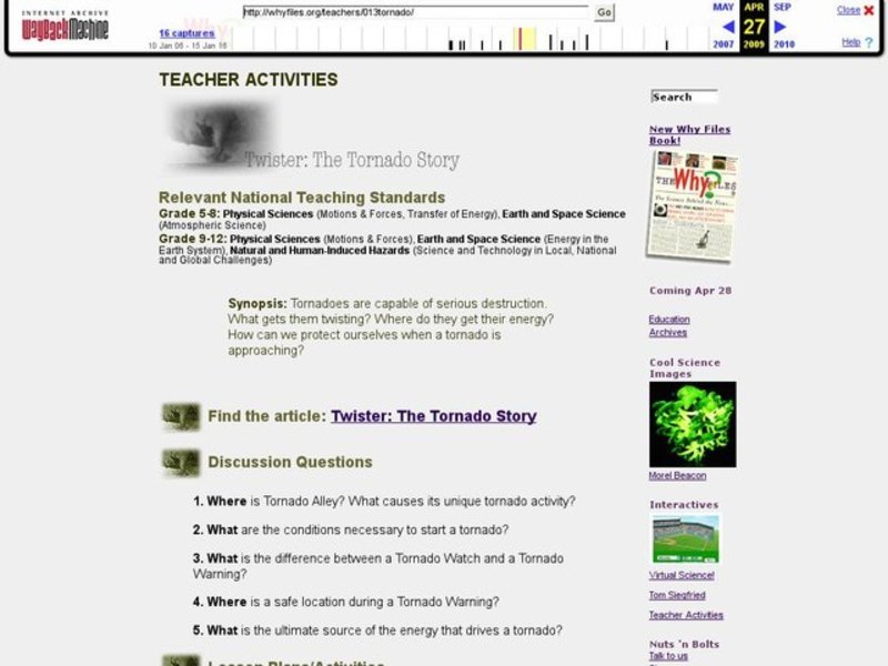 Twister: The Tornado Story Lesson Plan