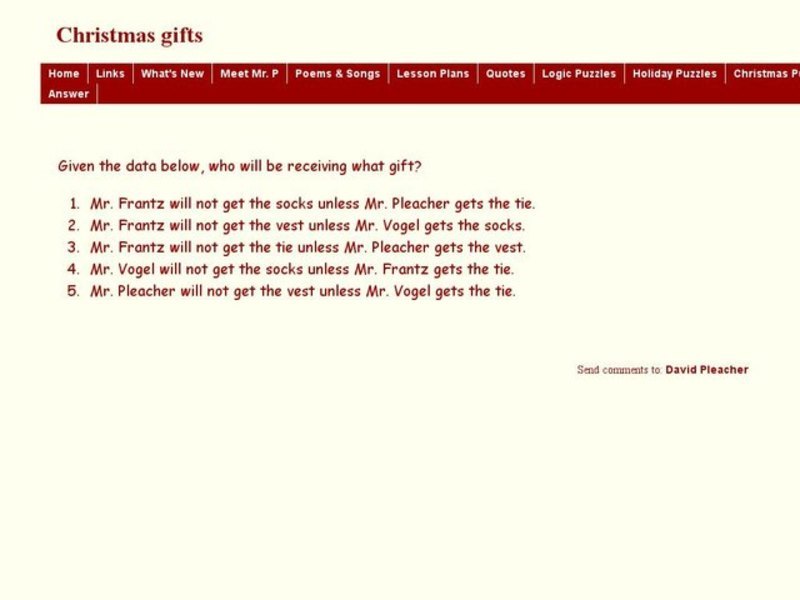 Christmas gifts Worksheet