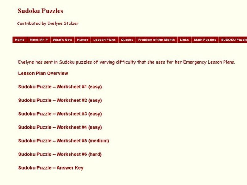 Six Sudoku Puzzles Difficulty Easy to Hard Interactive
