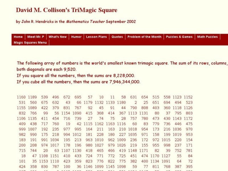 Mathematics Teacher September 2002 Worksheet