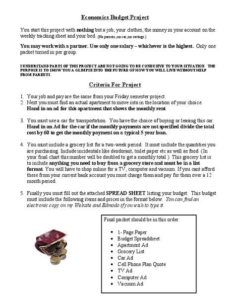 Economics Budget Project Activity