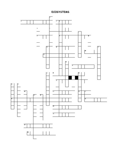 Ecosystems Worksheet