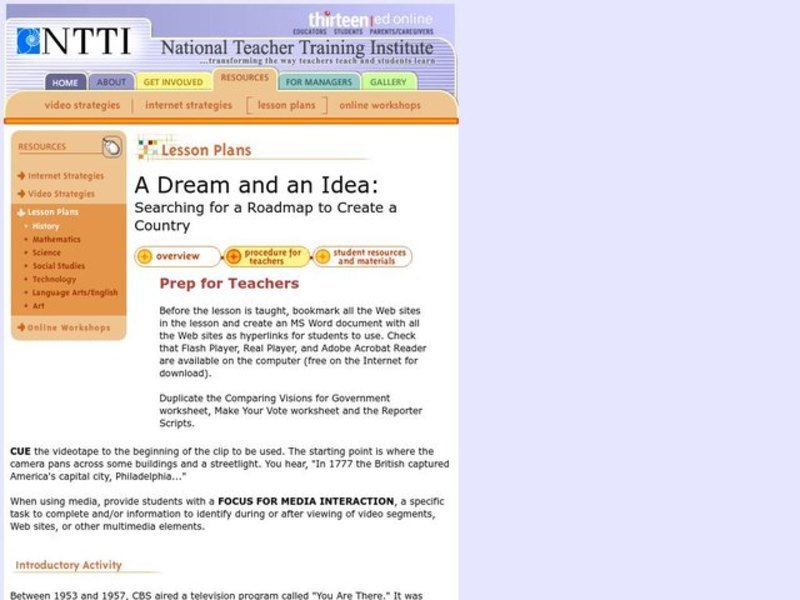 A Dream and an Idea: Searching for a Roadmap to Create a Country Lesson Plan