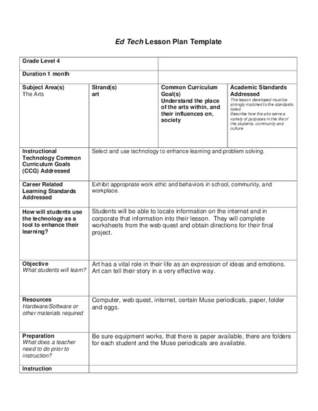 Ed Tech Lesson Plan