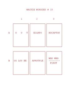 Wackie Wordies #18 Worksheet