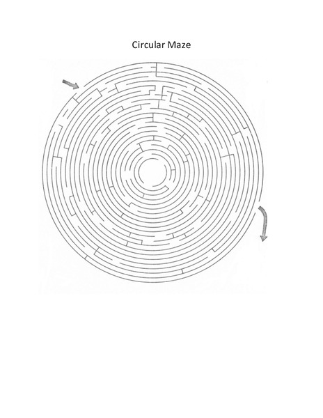Circular Maze Worksheet