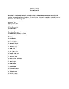 Special Teams Worksheet